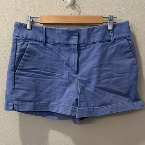 J. Crew Blue Flat Front Shorts Tailored Cotton Blend